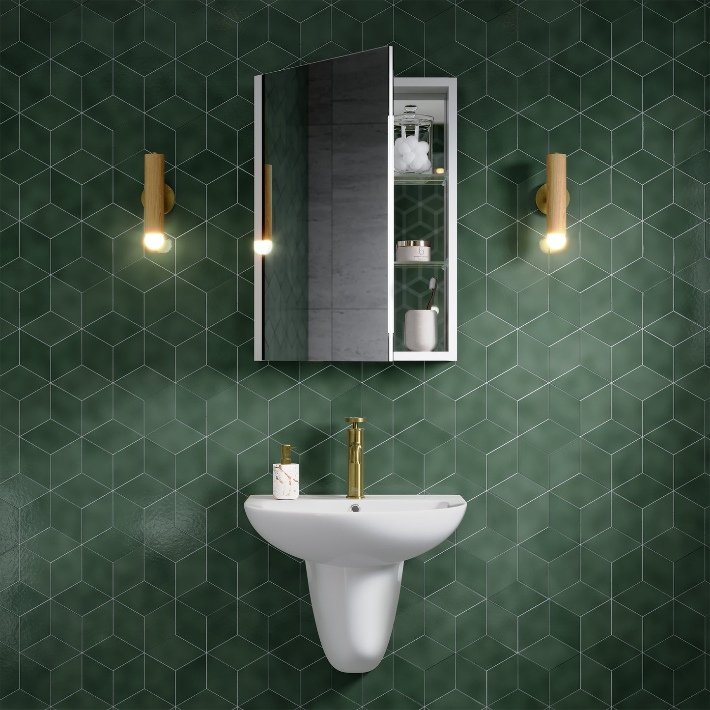 Swiss Madison, Cache 20 in. x 30 in. Mirrored Aluminum Medicine Cabinet