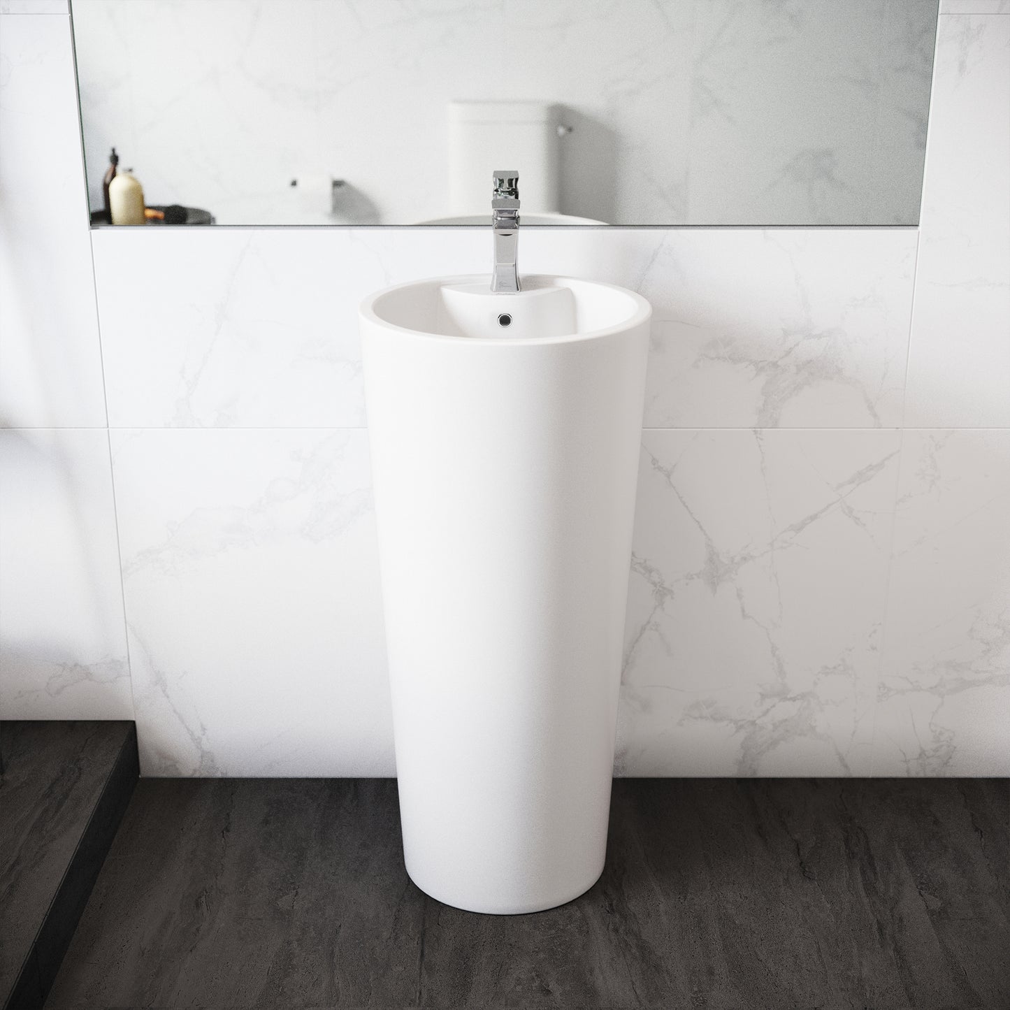 Swiss Madison, Monaco Circular Basin Pedestal sink