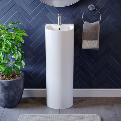 Swiss Madison, Sublime Rounded Basin Pedestal sink