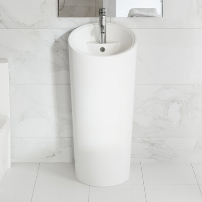 Swiss Madison, St. Tropez Circular One Piece Pedestal Sink
