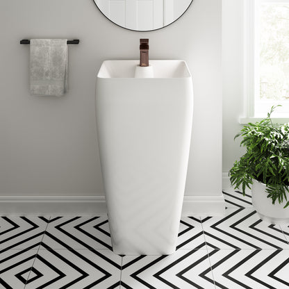 Swiss Madison, Carre One Piece Pedestal Sink