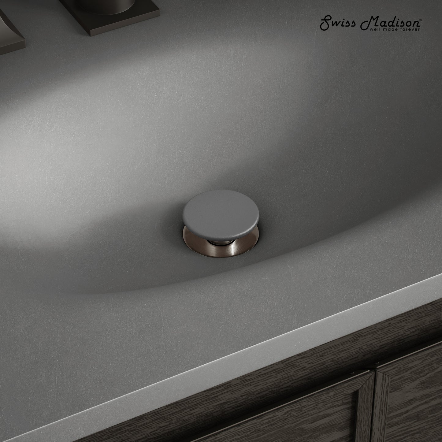 Swiss Madison Lisse Concrete Bathroom bathroom vanity in Matte Dark Gray — view 4