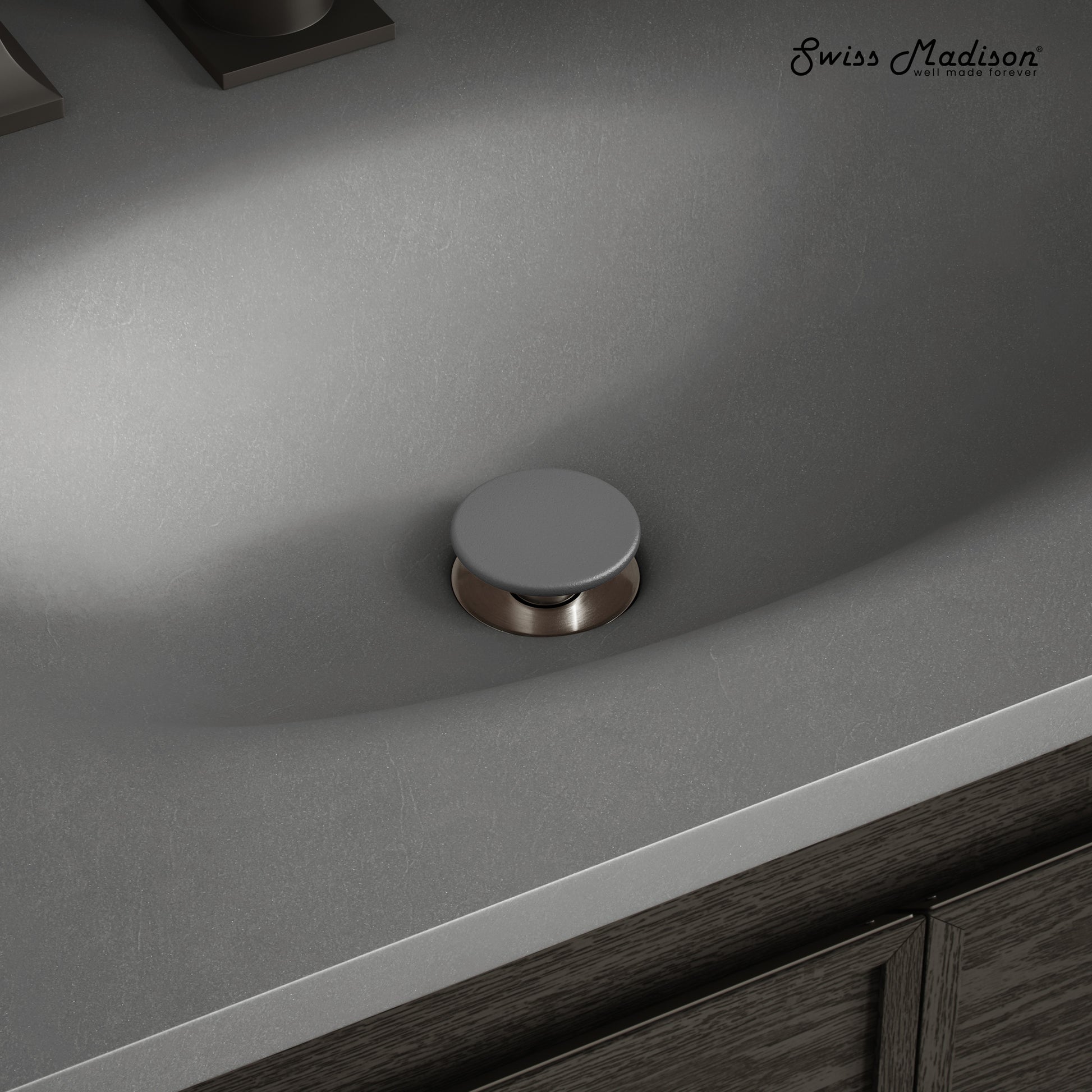 Swiss Madison Lisse Concrete Bathroom bathroom vanity in Matte Dark Gray — view 4