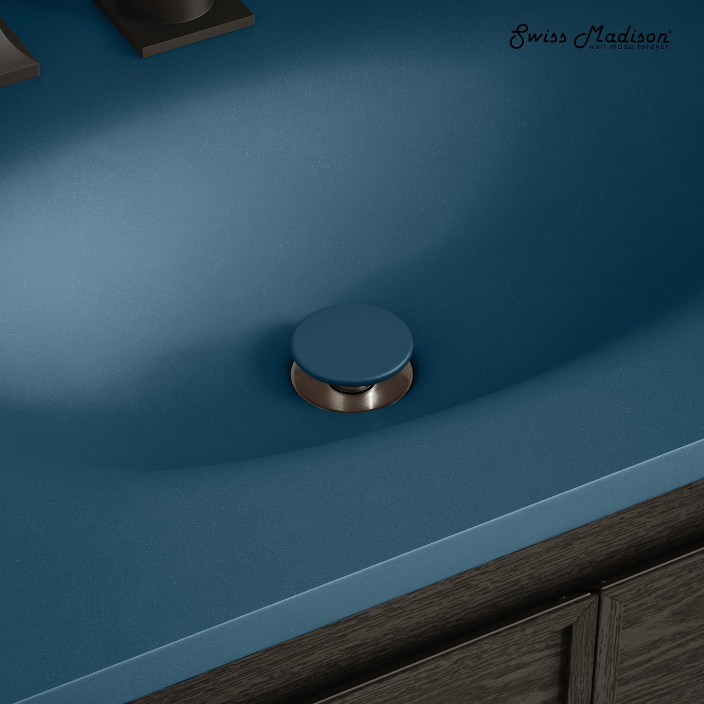 Swiss Madison Lisse Concrete Bathroom bathroom vanity in Matte Royal Blue — view 4