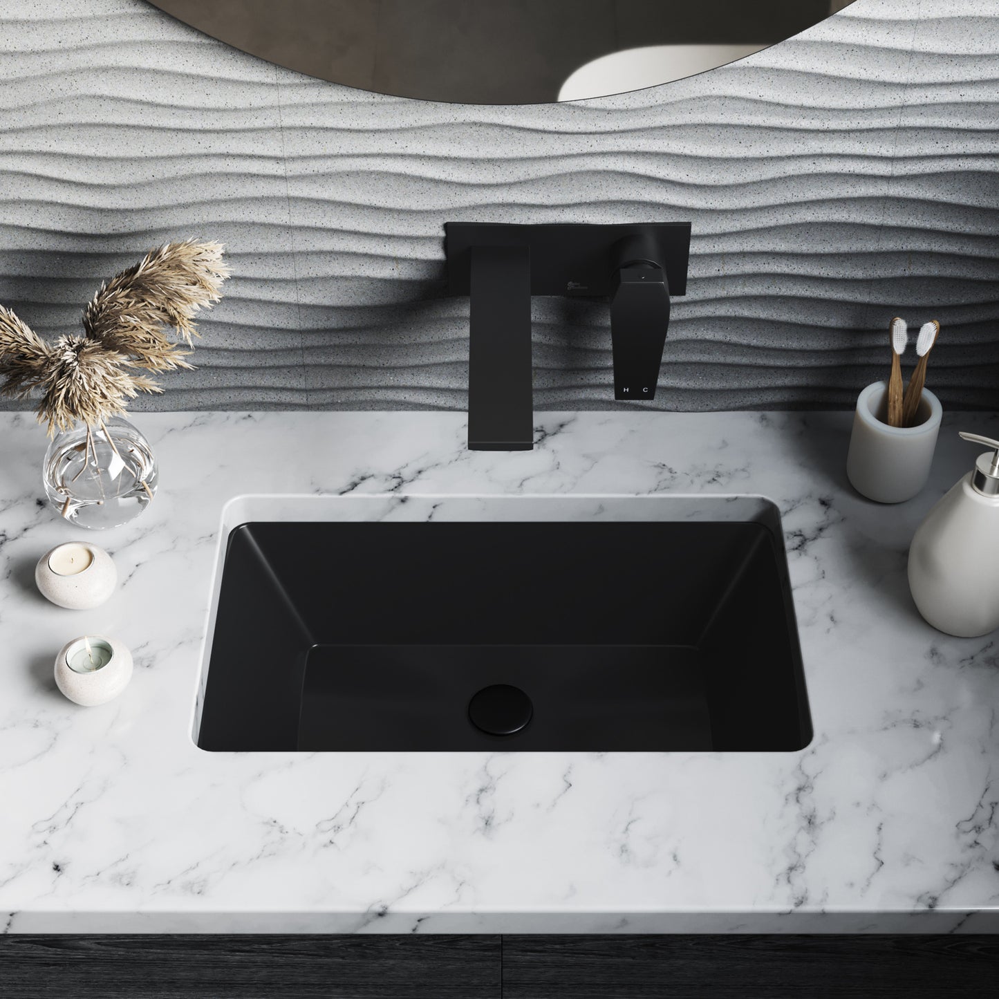 Swiss Madison, Voltaire 21" Rectangle Undermount Bathroom Sink in Matte Black