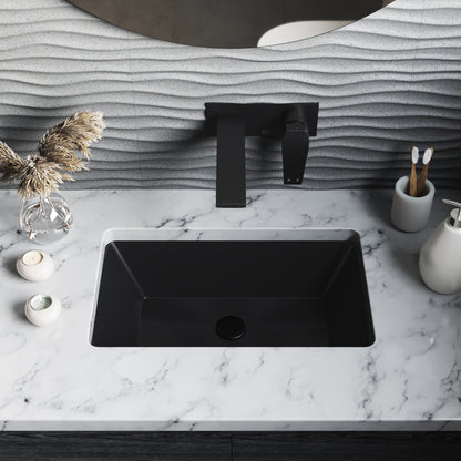 Swiss Madison, Voltaire 21" Rectangle Undermount Bathroom Sink in Matte Black