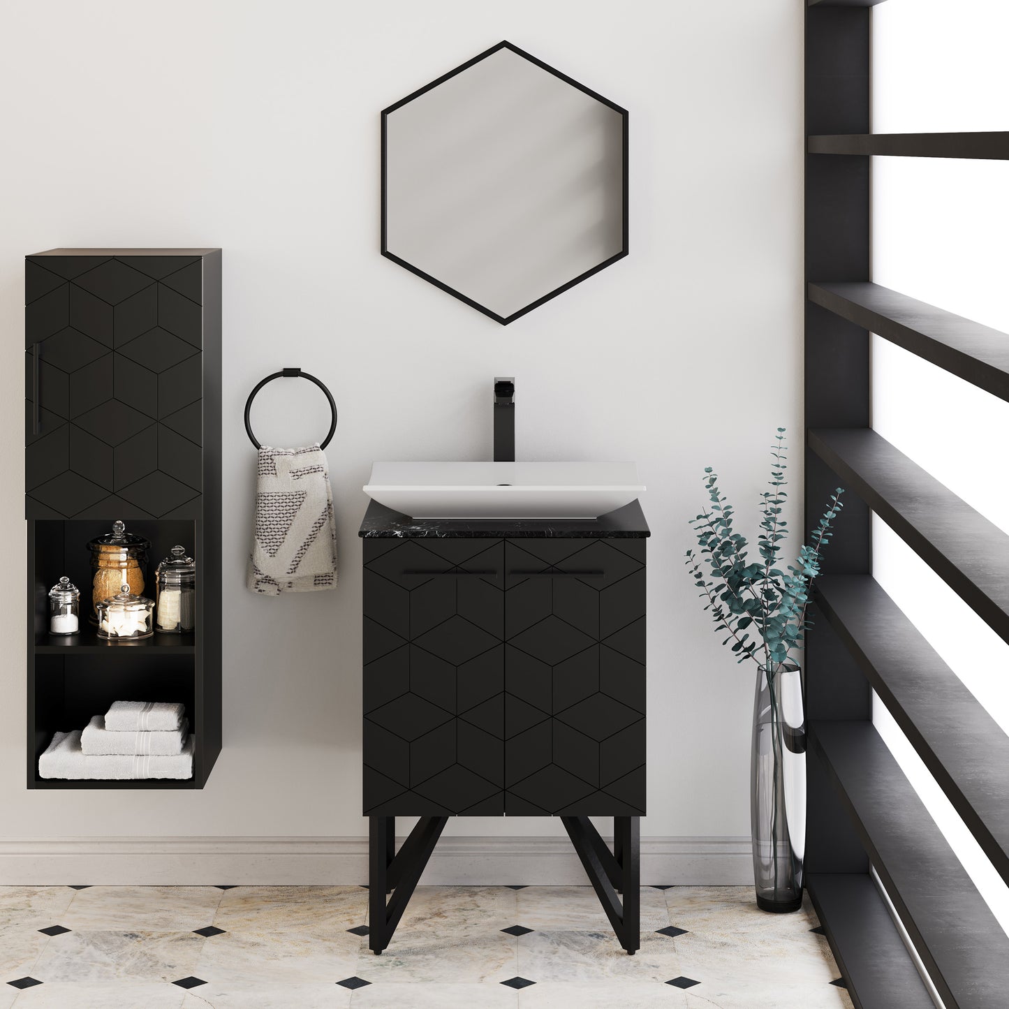 Swiss Madison, Annecy 19" Vanity Mirror in Phantom Black