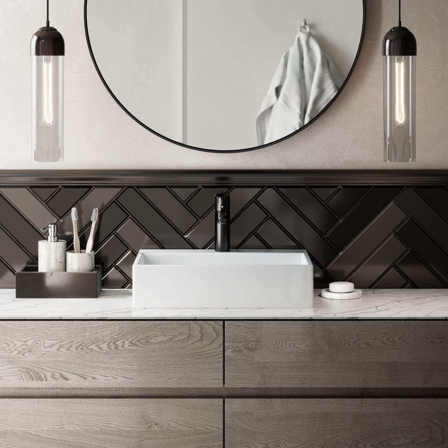 Swiss Madison, Claire 20 Rectangle Ceramic Vessel Sink