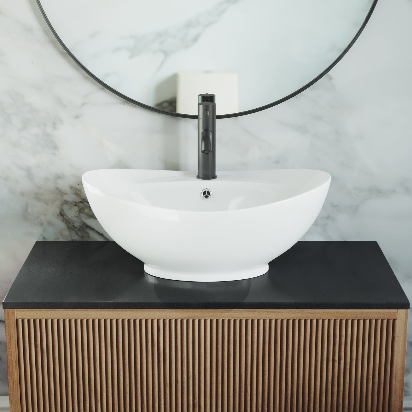 Swiss Madison, Ivy 23 Oval Ceramic Vessel Sink
