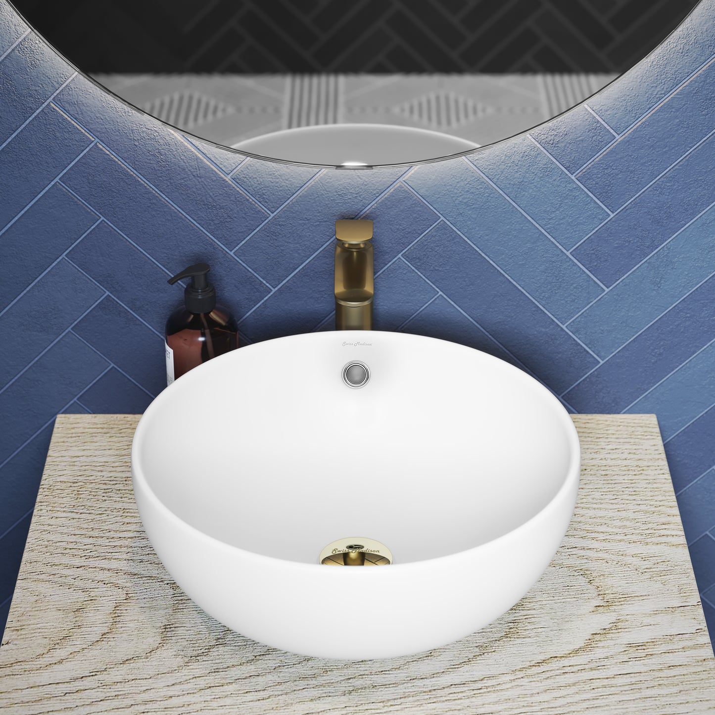 Swiss Madison, Sublime Round Vessel Sink in Matte White