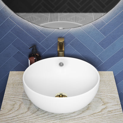Swiss Madison, Sublime Round Vessel Sink in Matte White