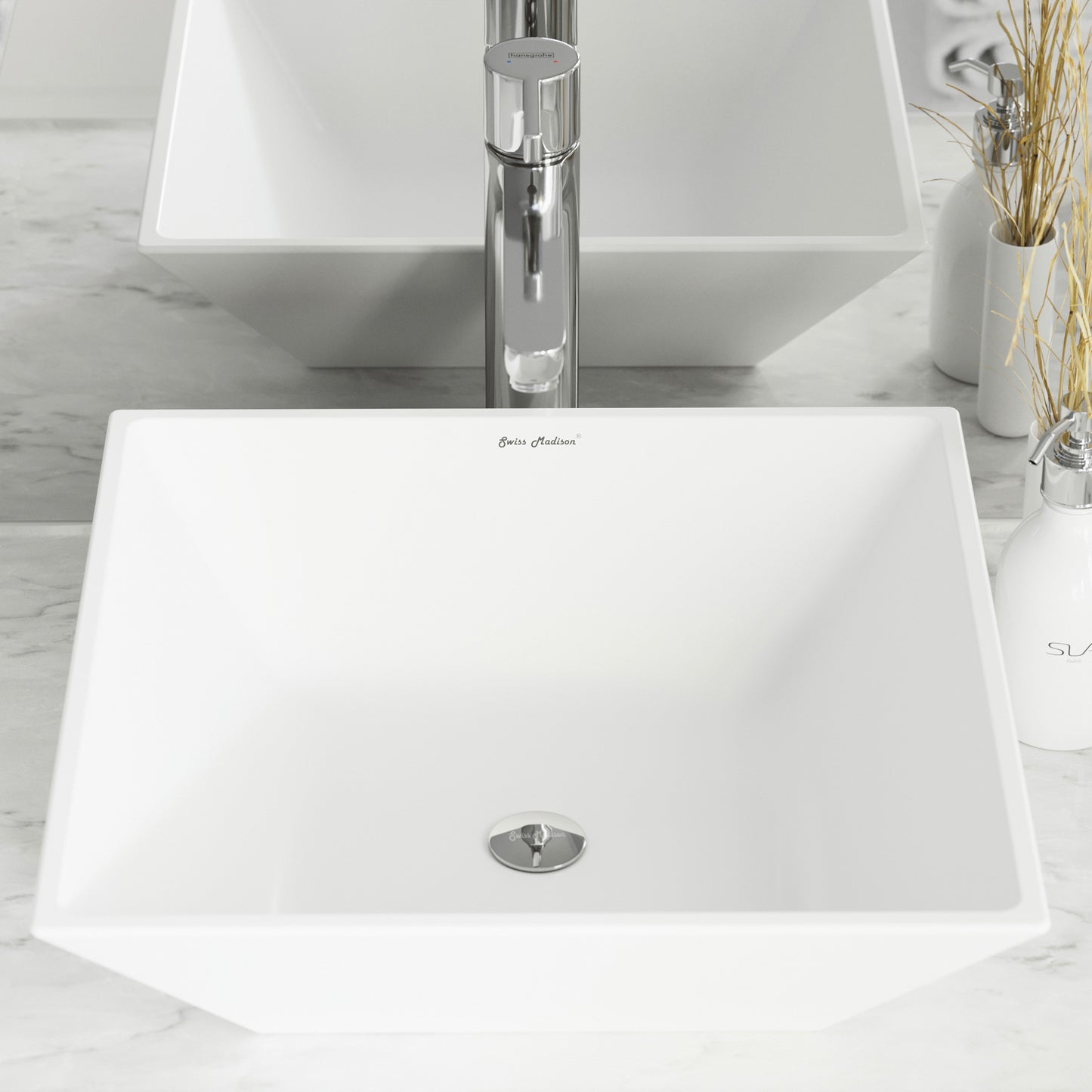 Swiss Madison, St. Tropez Square Ceramic Vessel Sink