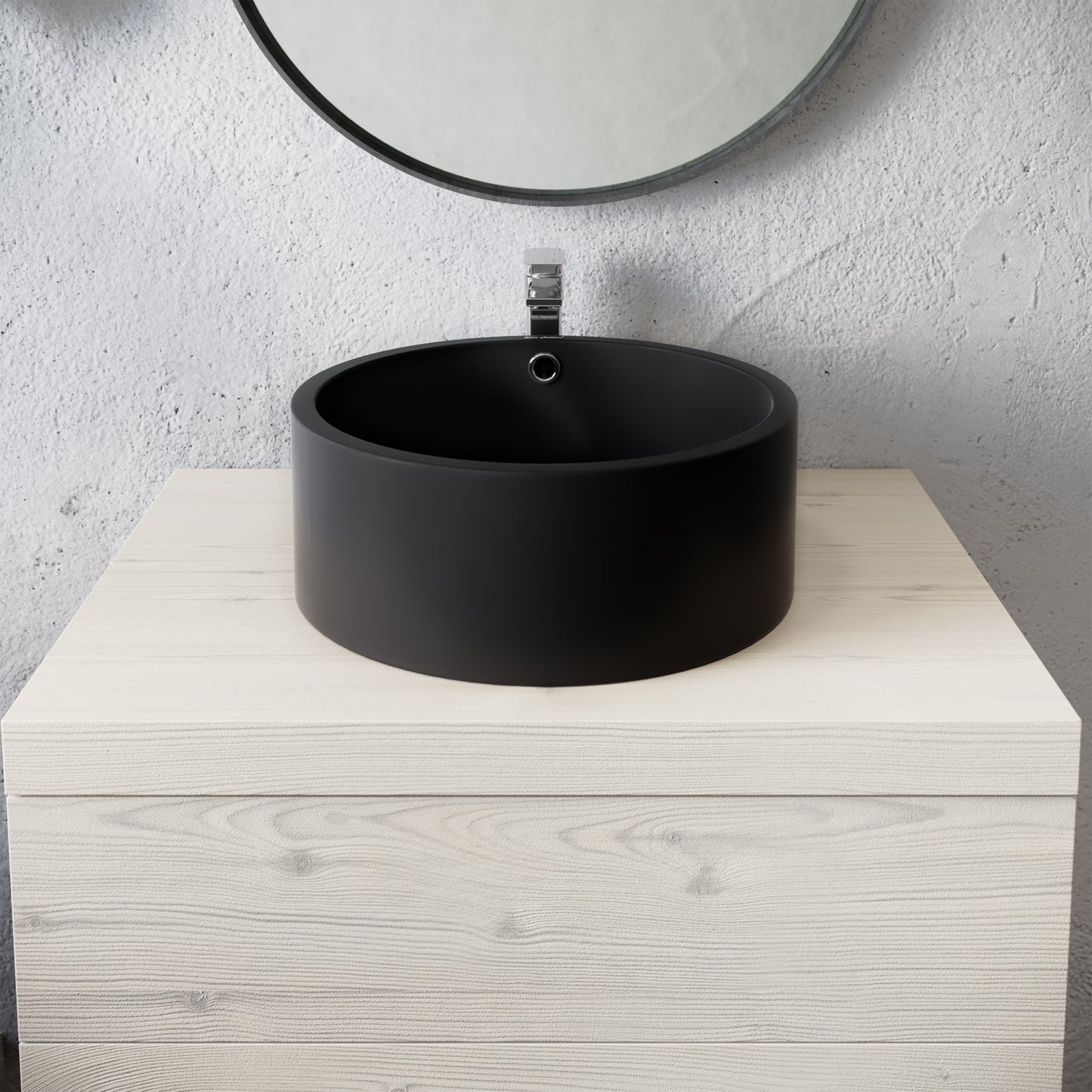 Swiss Madison, Monaco 16.5” Round Vessel Sink in Matte Black