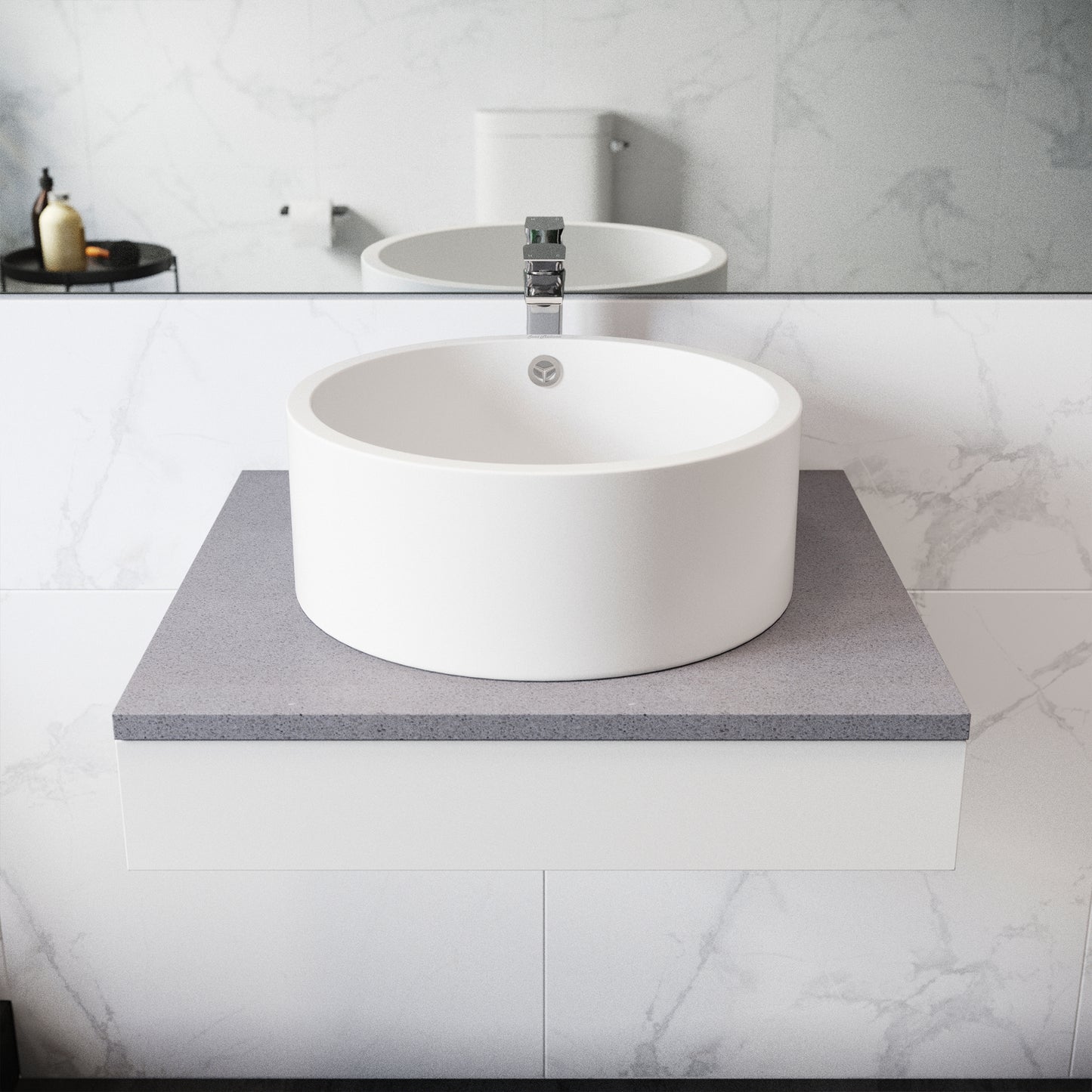Swiss Madison, Monaco Round Ceramic Bathroom Vessel Sink in White
