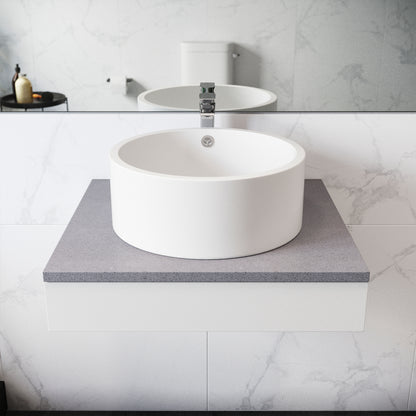 Swiss Madison, Monaco Round Ceramic Bathroom Vessel Sink in White