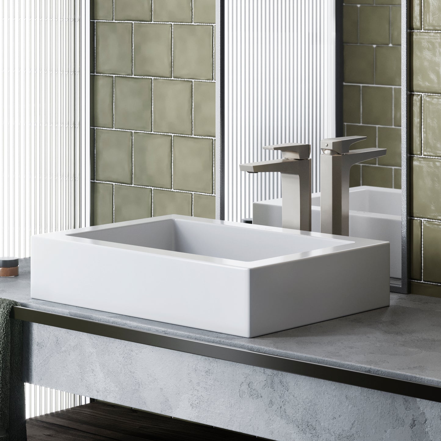 Swiss Madison, Voltaire Ceramic Rectangle Vessel Sink