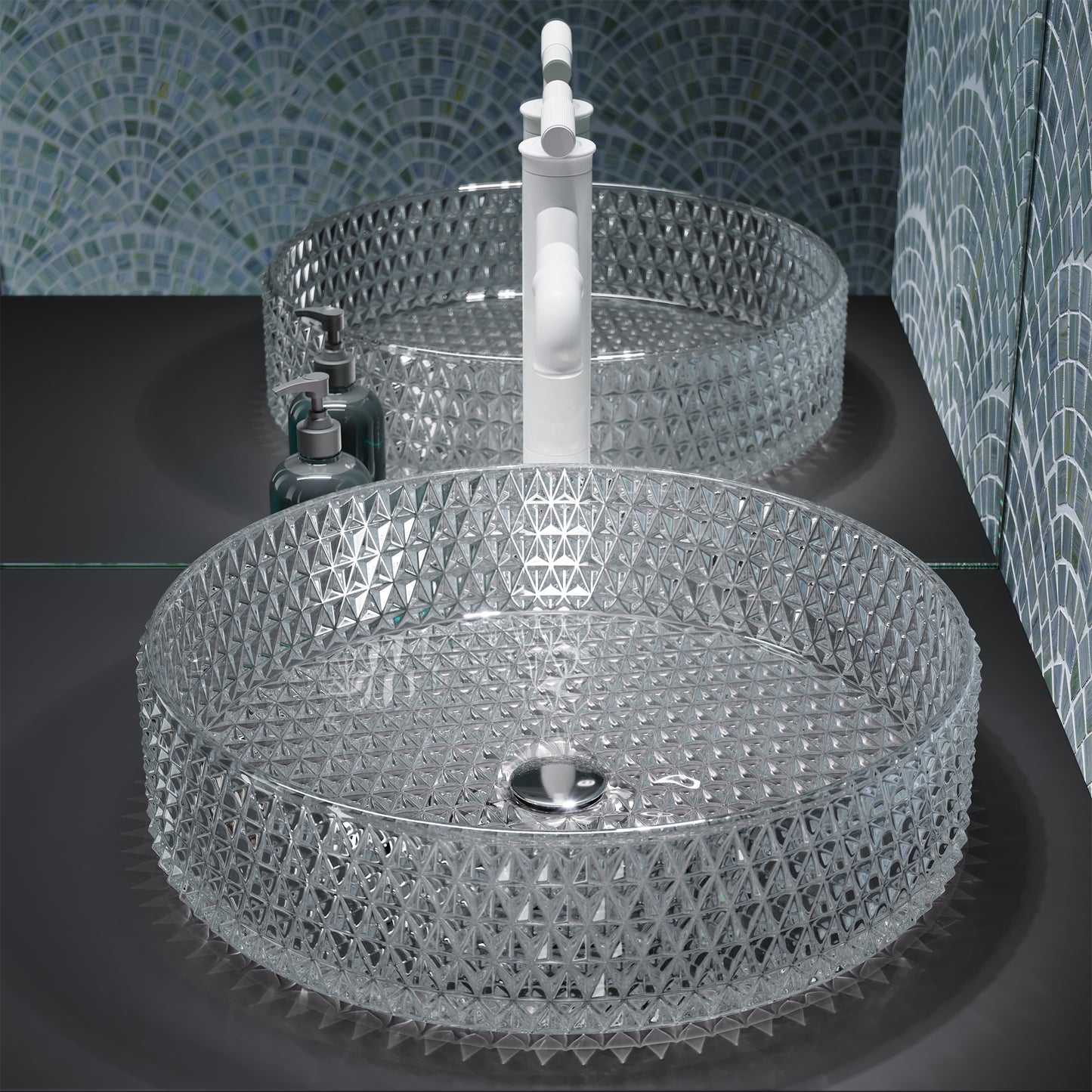 Swiss Madison, Cache 15.75" Round Glass Vessel Sink