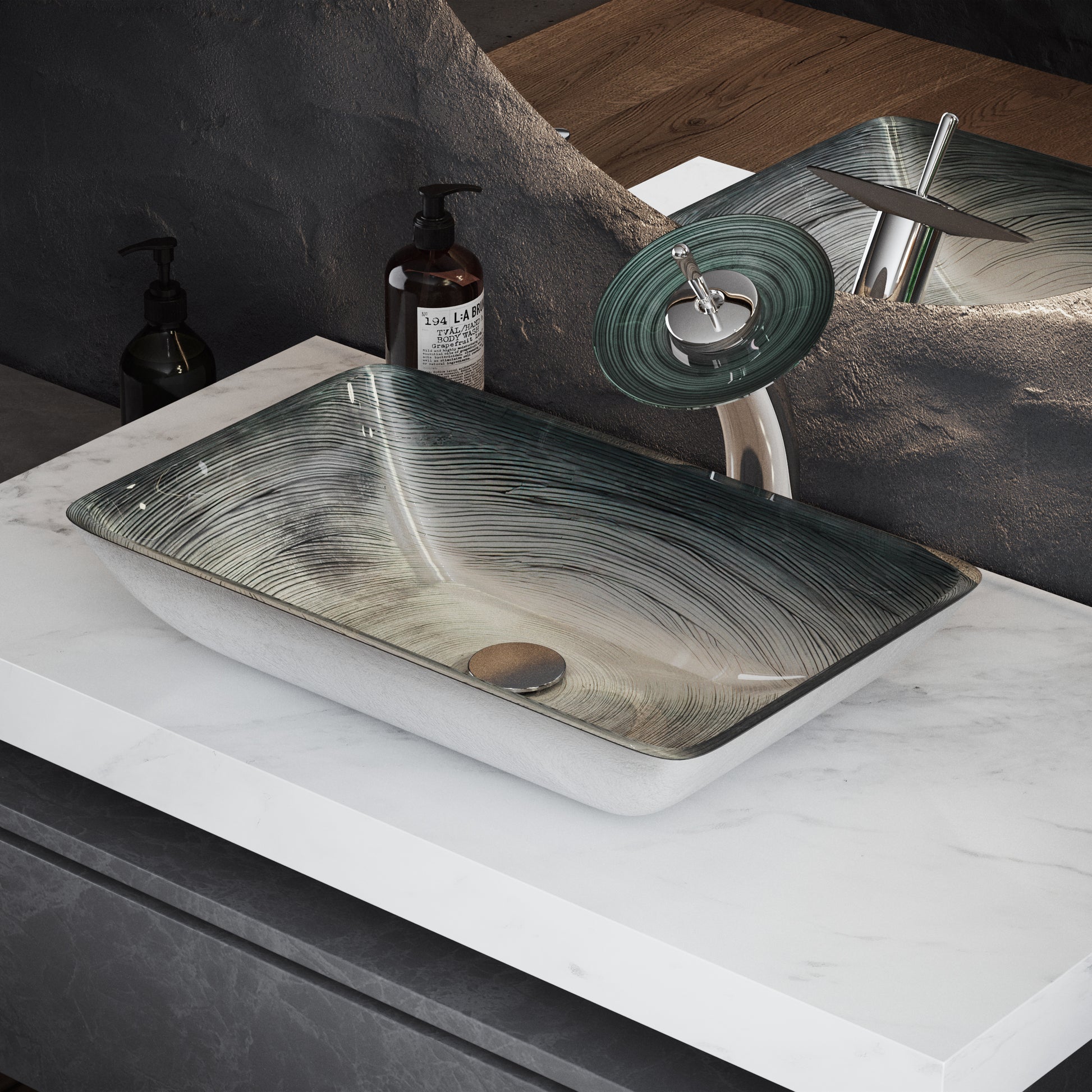 Swiss Madison Smoky Grey vessel bathroom vanity — view 8