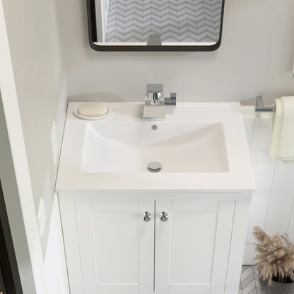 Swiss Madison, 24" Ceramic Vanity Top with Single Faucet Hole