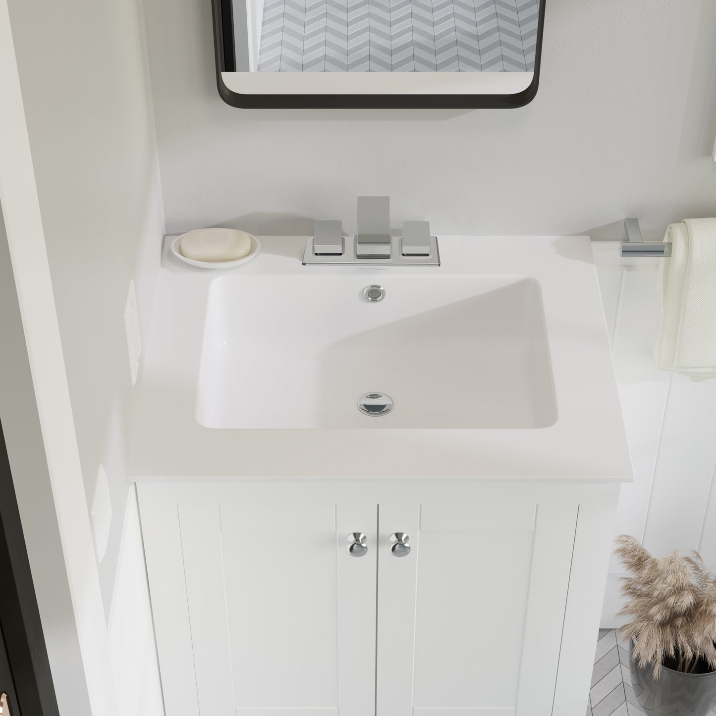 Swiss Madison, Voltaire 25 Vanity Top Sink with 3 Centerset Faucet Holes
