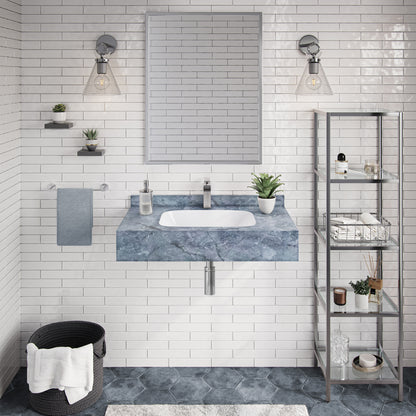 Swiss Madison, Avancer 36'' Wall Mount Sink In Blue Celeste