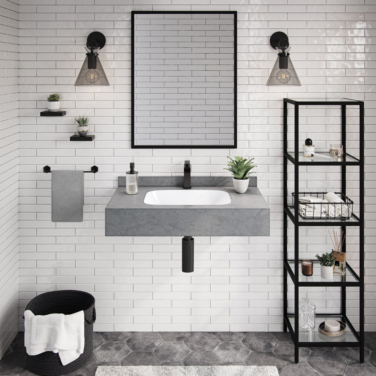 Swiss Madison, Avancer 36'' Wall Mount Sink In Charcoal Grey