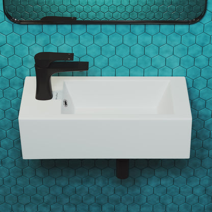 Swiss Madison, Voltaire 19.5 x 10 Rectangular Ceramic Wall Hung Sink with Left Side Faucet Mount