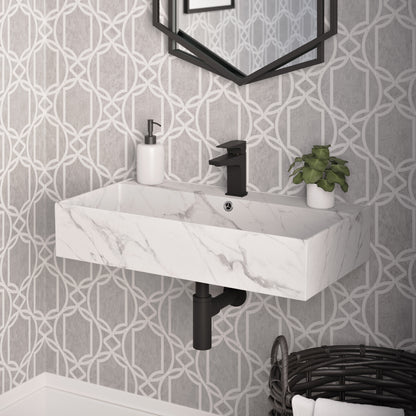 Swiss Madison, Claire 22" Rectangle Wall-Mount Bathroom Sink in White Marble