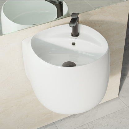 Swiss Madison, Ivy 18 in. Ceramic Glossy White Wall Mount Sink