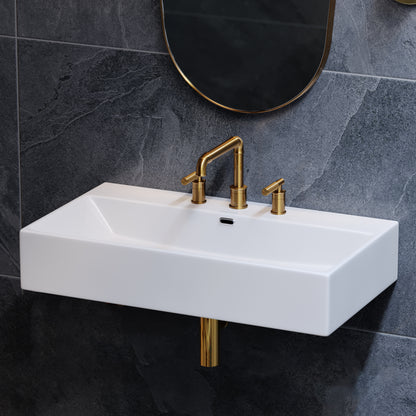 Swiss Madison, Claire 30" Rectangle Wall-Mount Bathroom Sink with 8" Widespread Holes