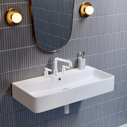 Swiss Madison, Carre 36" Wall-Mount Bathroom Sink with 8" Widespread Holes