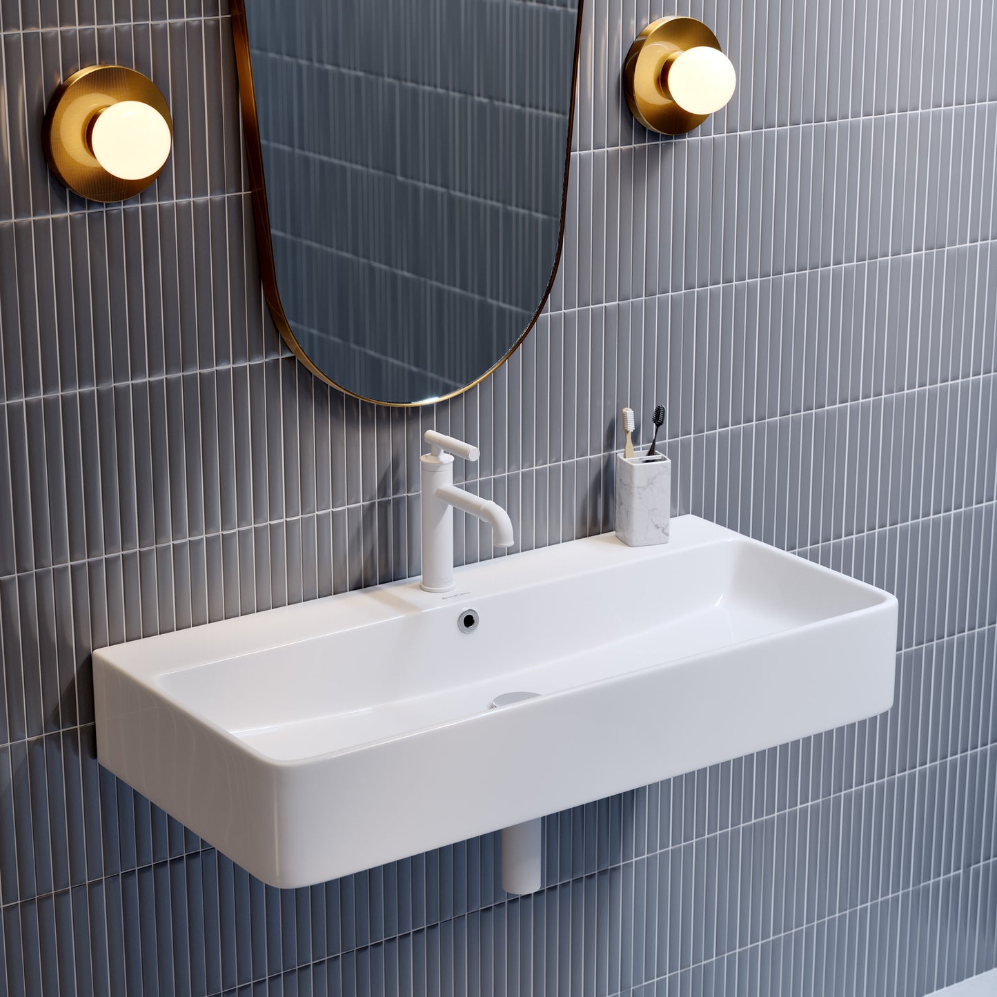 Swiss Madison, Carre 36" Rectangle Wall-Mount Bathroom Sink