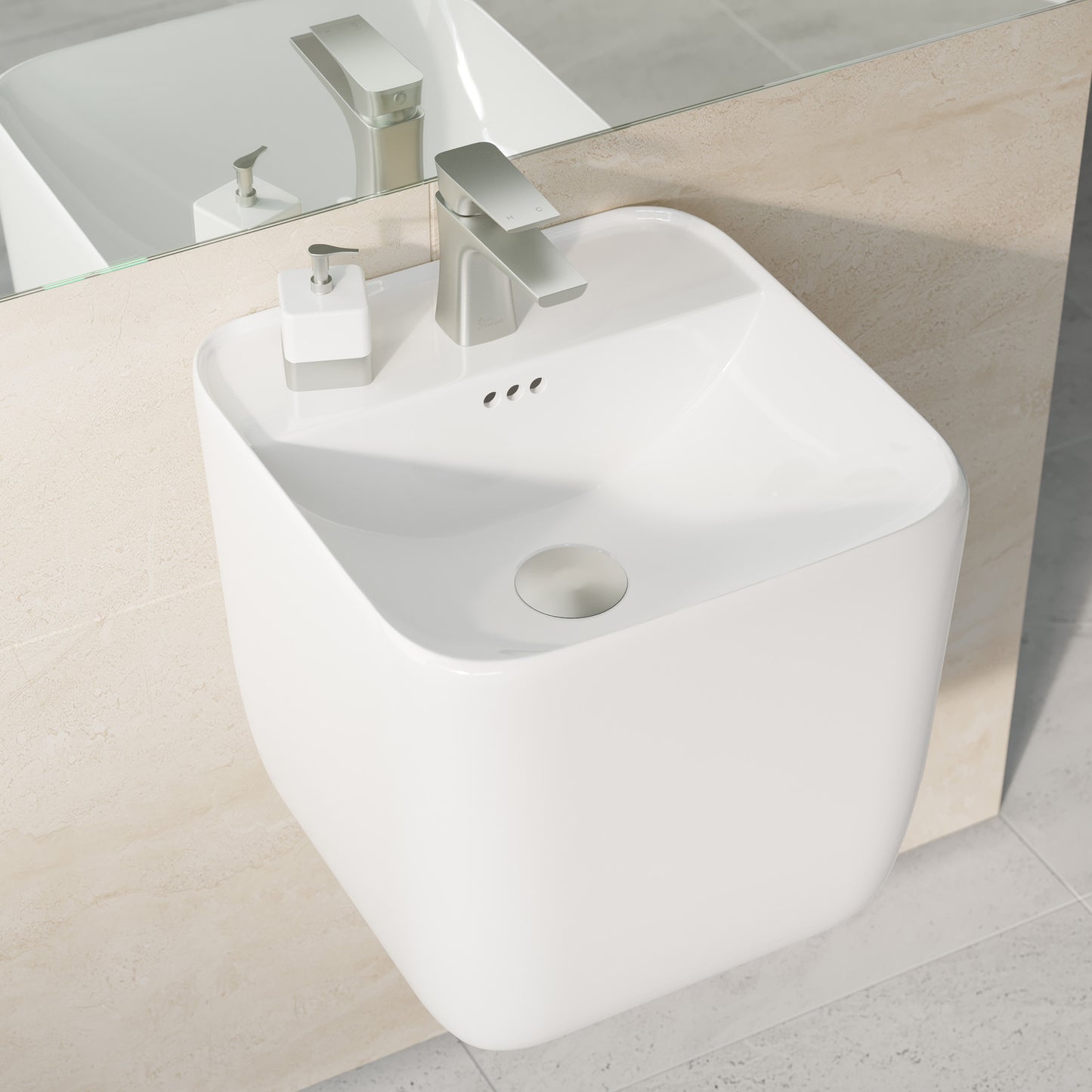 Swiss Madison, Carre 17.5" Wall-Mount Bathroom Sink