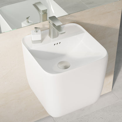 Swiss Madison, Carre 17.5" Wall-Mount Bathroom Sink