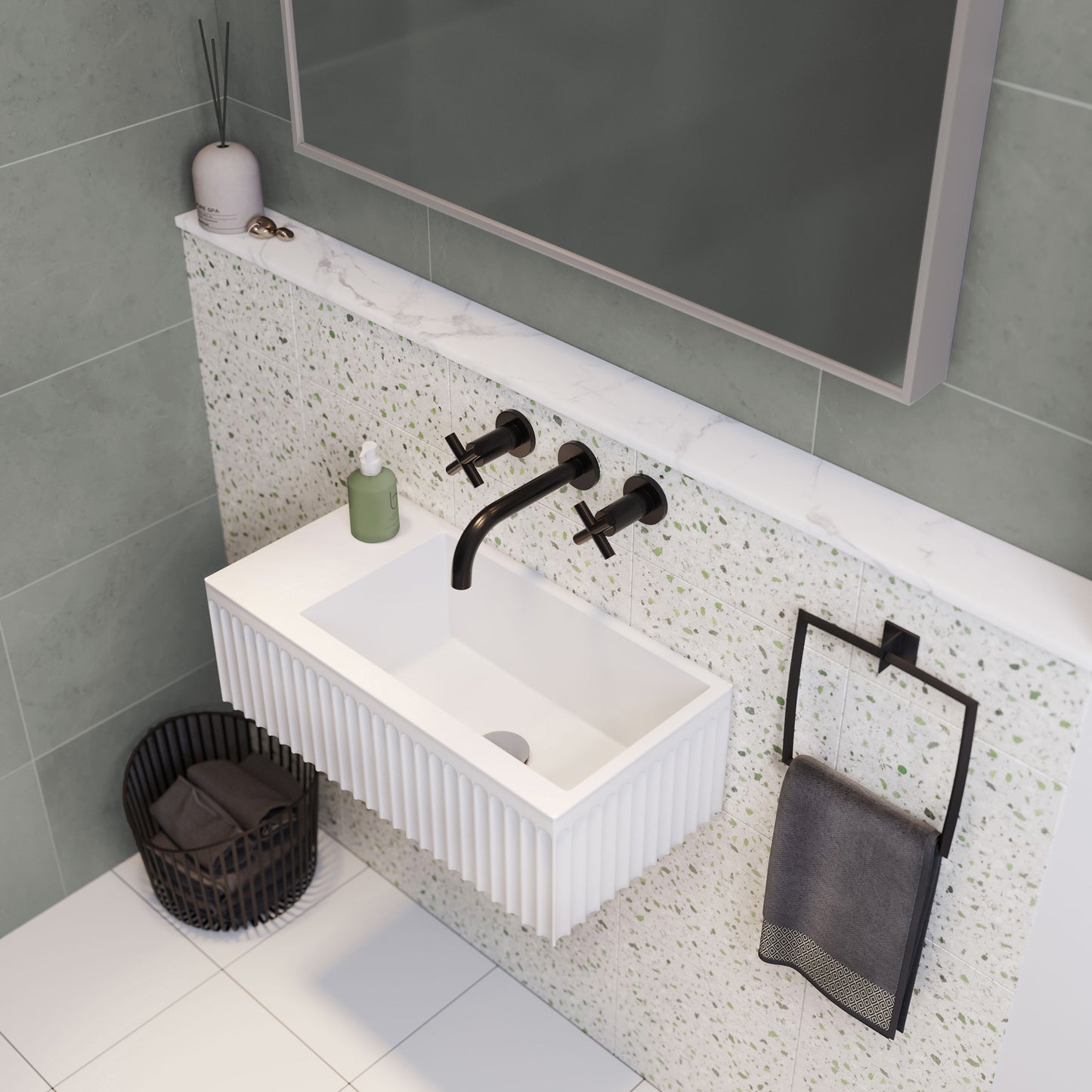 Swiss Madison, Delice 24" Rectangle Wall-Mount Bathroom Sink in Matte White