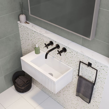 Swiss Madison, Delice 24" Rectangle Wall-Mount Bathroom Sink in Matte White