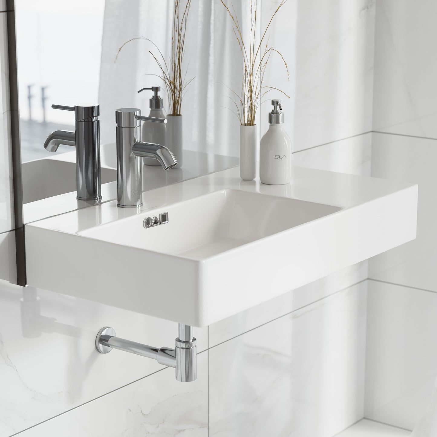 Swiss Madison, St. Tropez 30" Rectangle Wall-Mounted Sink with Left Side Faucet Mount