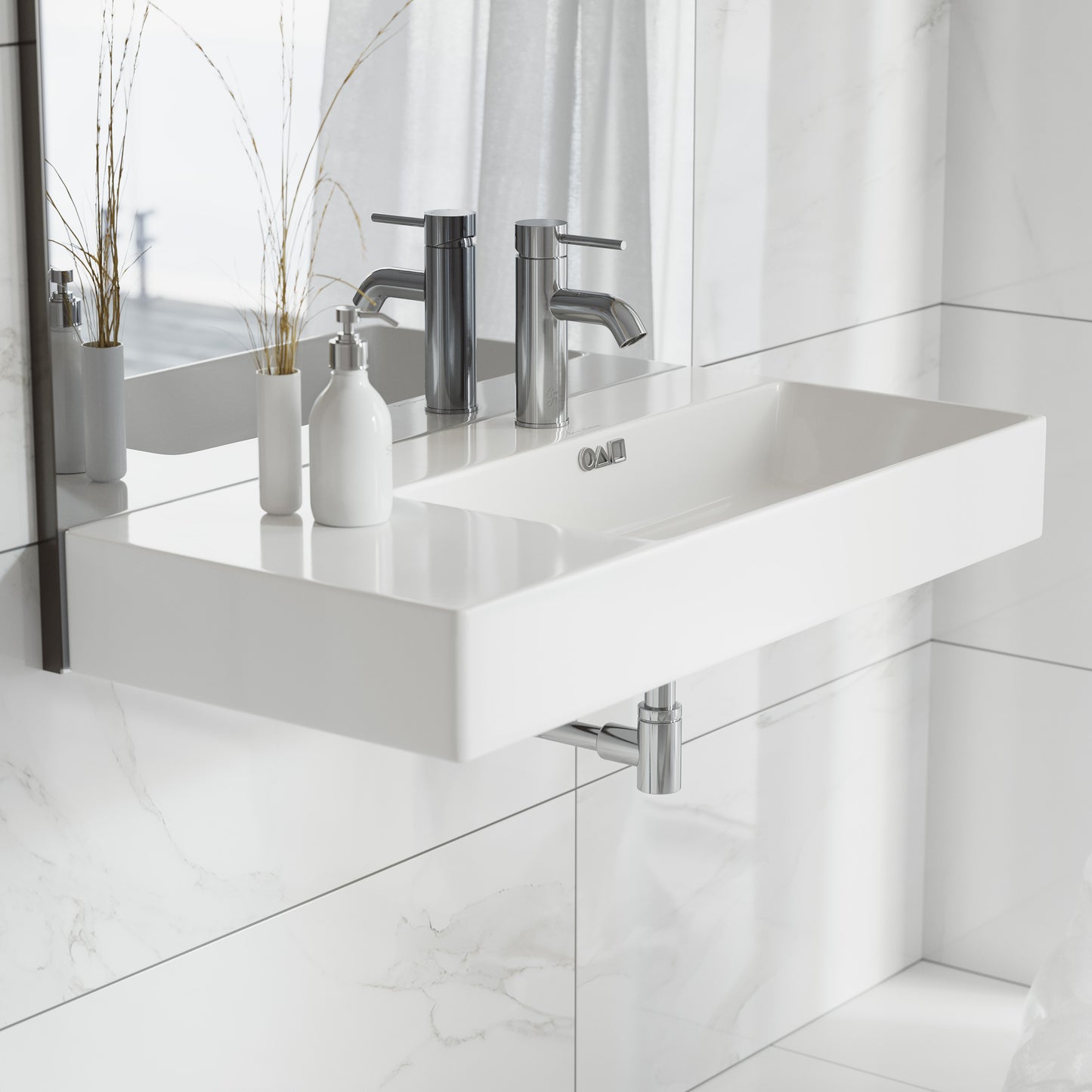 Swiss Madison, St. Tropez 36" Rectangle Wall-Mounted Sink with Right Side Faucet Mount