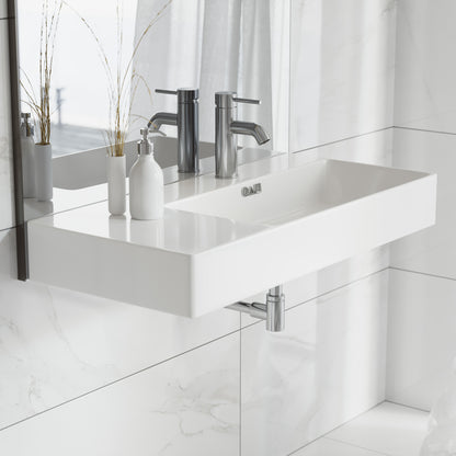Swiss Madison, St. Tropez 36" Rectangle Wall-Mounted Sink with Right Side Faucet Mount