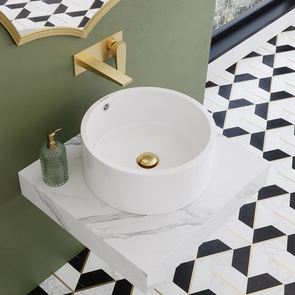 Swiss Madison, Monaco 24" Floating Bathroom Shelf with Vessel Sink in White Marble
