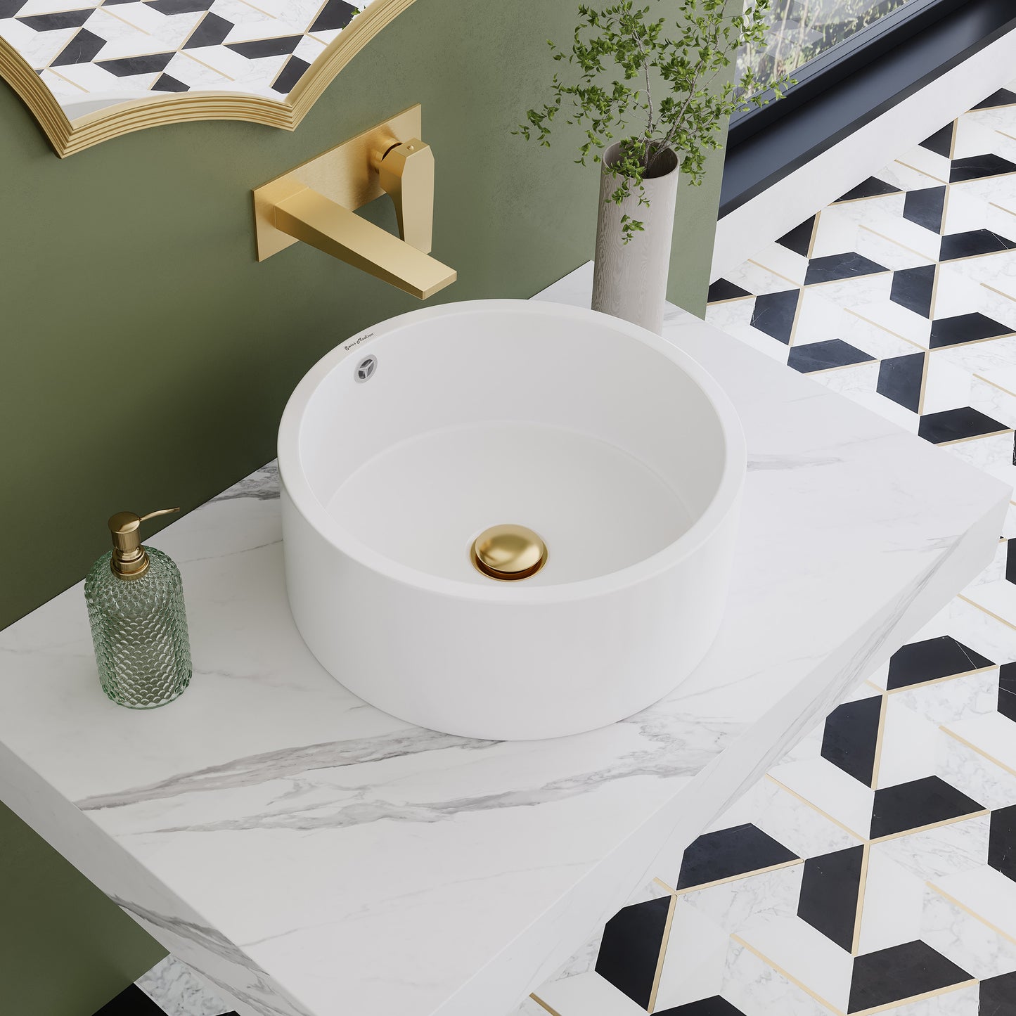 Swiss Madison, Monaco 36" Floating Bathroom Shelf in White Marble (SM-VS252)