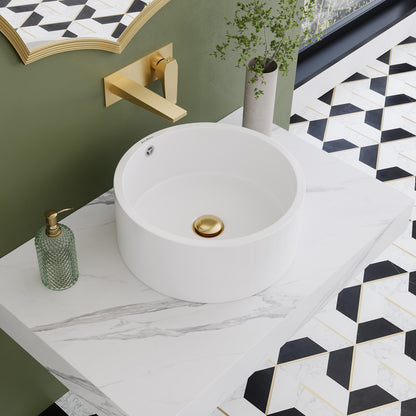 Swiss Madison, Monaco 36" Floating Bathroom Shelf with Vessel Sink in White Marble