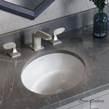 Swiss Madison, Monaco 16" Ceramic Undermount Bathroom Sink in Glossy White