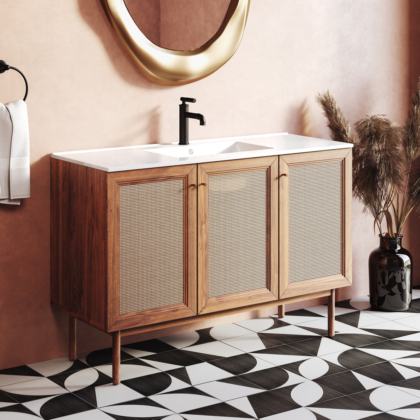 Swiss Madison Classe 48-inch freestanding bathroom vanity in Golden Oak — view 12