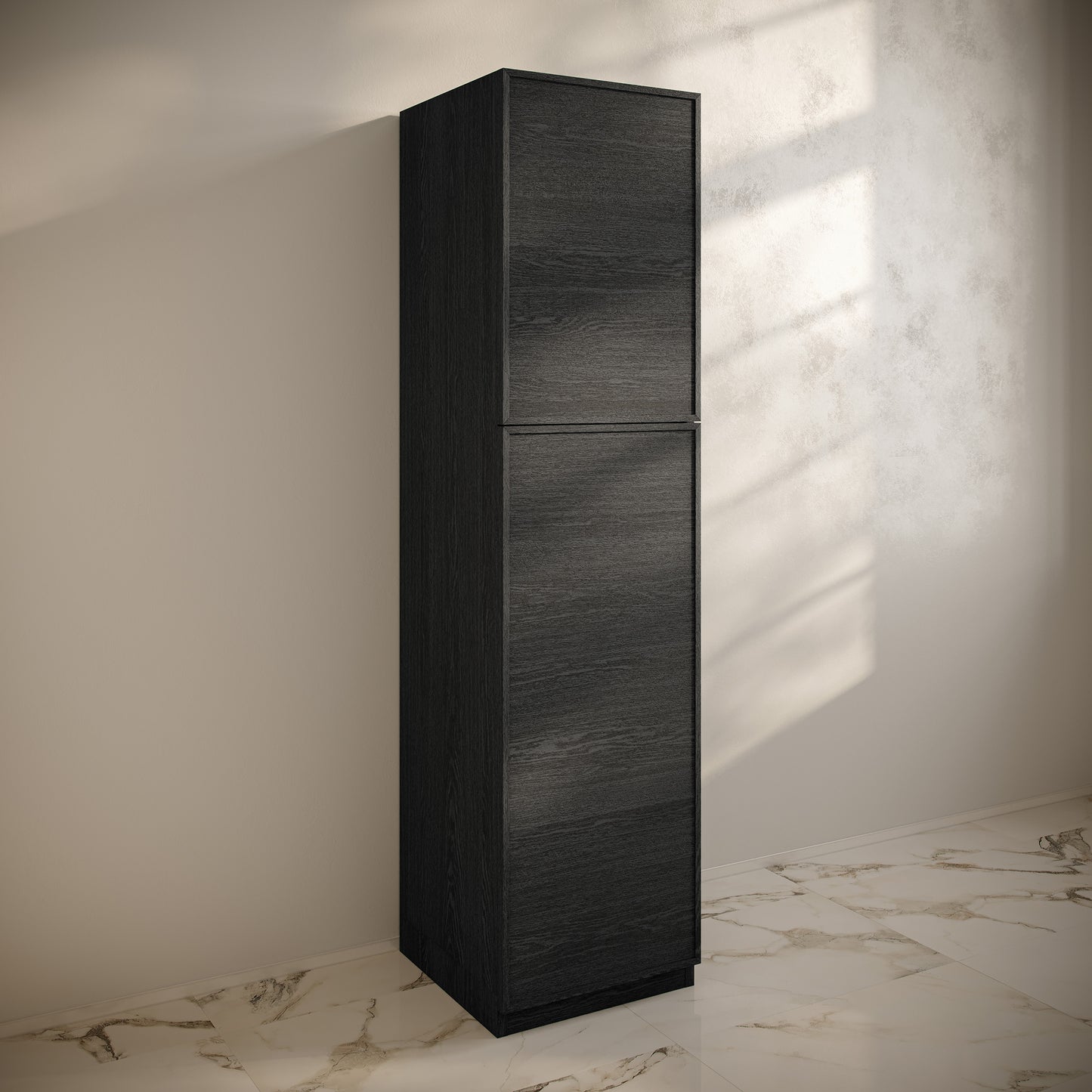 Swiss Madison, St. Tropez 15 x 15 x 60 Freestanding Linen Cabinet in Black Oak