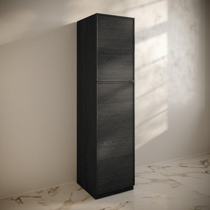 Swiss Madison, St. Tropez 15 x 15 x 60 Freestanding Linen Cabinet in Black Oak