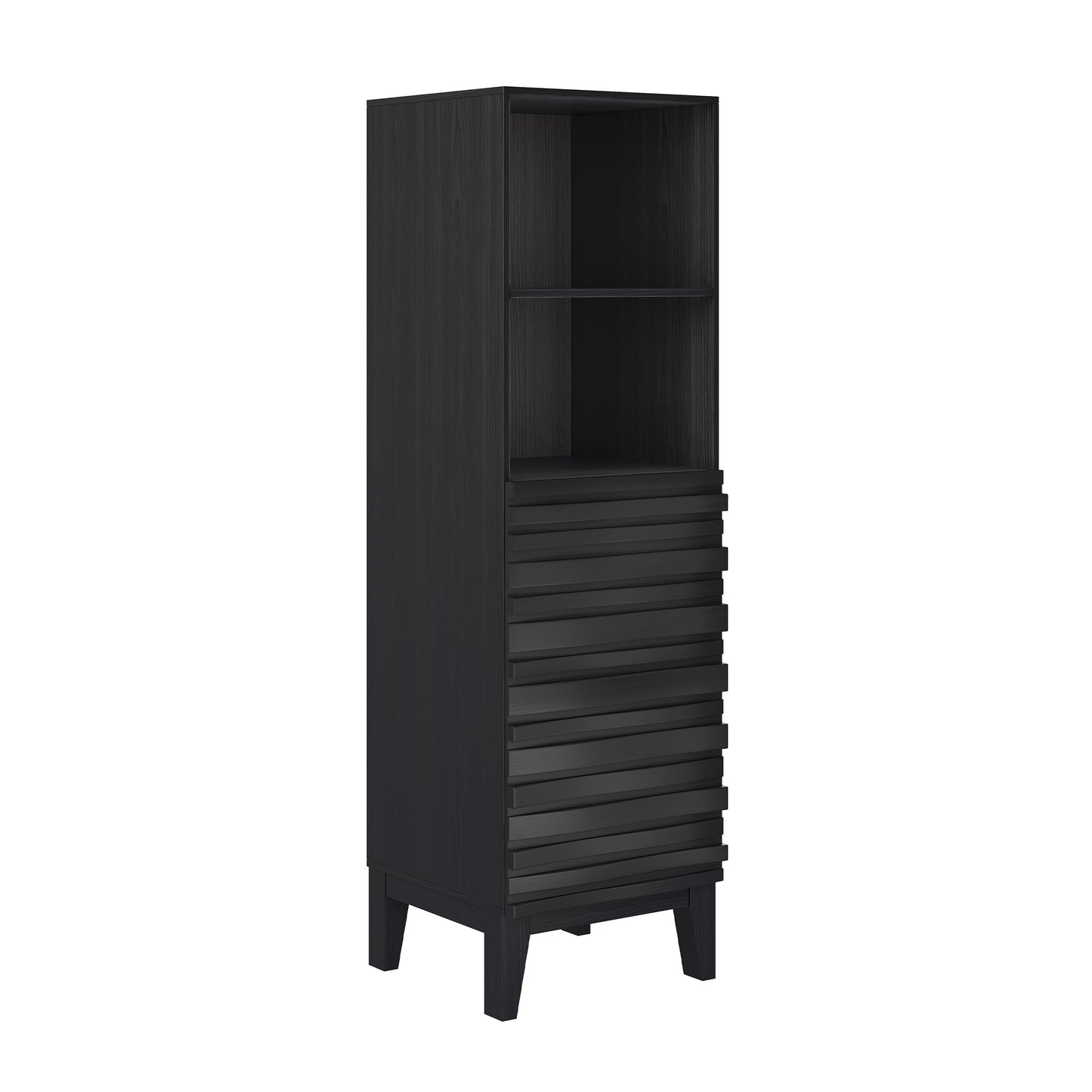 Swiss Madison, Cascade 17 x 17 x 60 Freestanding Linen Cabinet in Black Oak