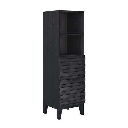 Swiss Madison, Cascade 17 x 17 x 60 Freestanding Linen Cabinet in Black Oak