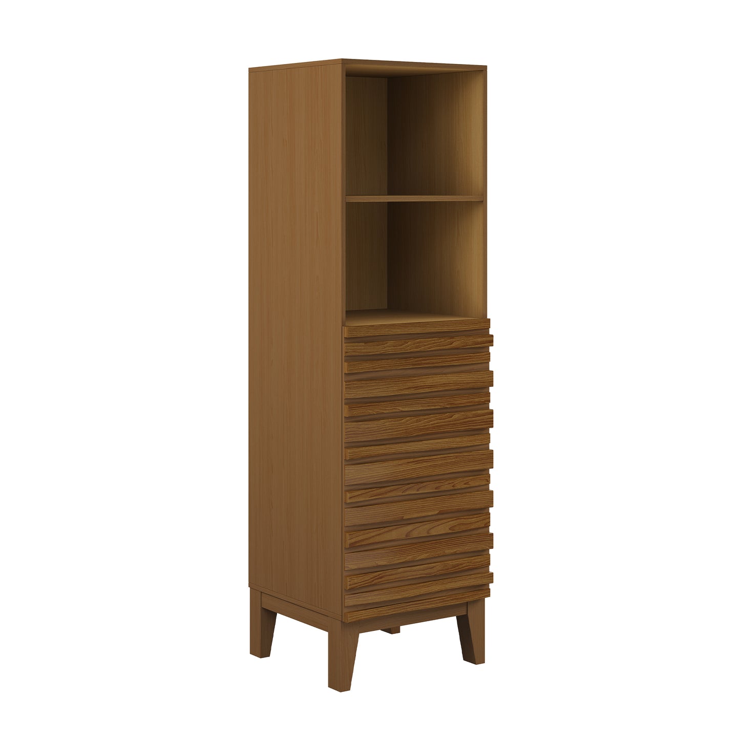 Swiss Madison, Cascade 17 x 17 x 60 Freestanding Linen Cabinet in Brown Oak