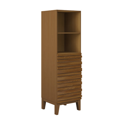 Swiss Madison, Cascade 17 x 17 x 60 Freestanding Linen Cabinet in Brown Oak